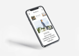 iphone mock-up with the seekers magazine website displayed on it. 